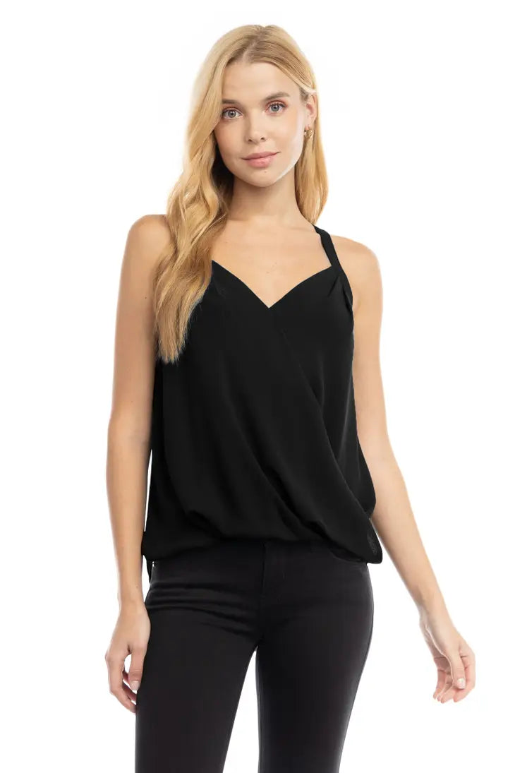 Black Surplice Tank