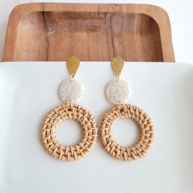 Lana Dark Rattan Earring