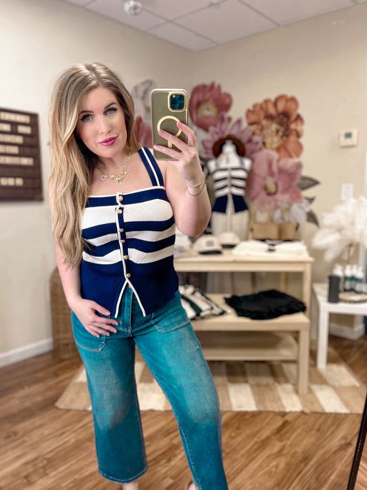 Navy Sweater Tank Top