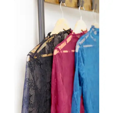 Cabernet Lace Mesh Top