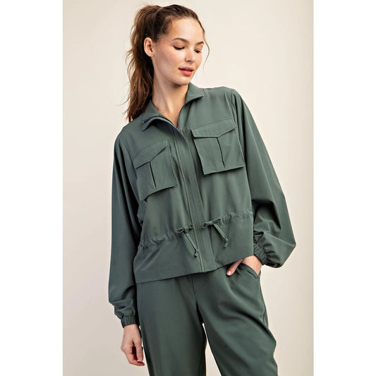 Sage Crinkle Jacket