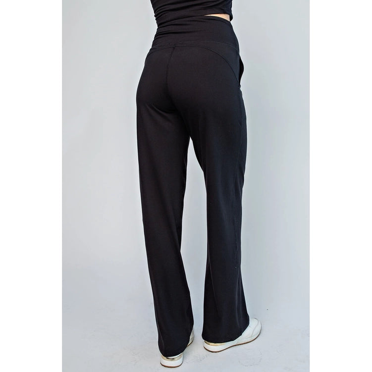 black butter soft straight leg pants