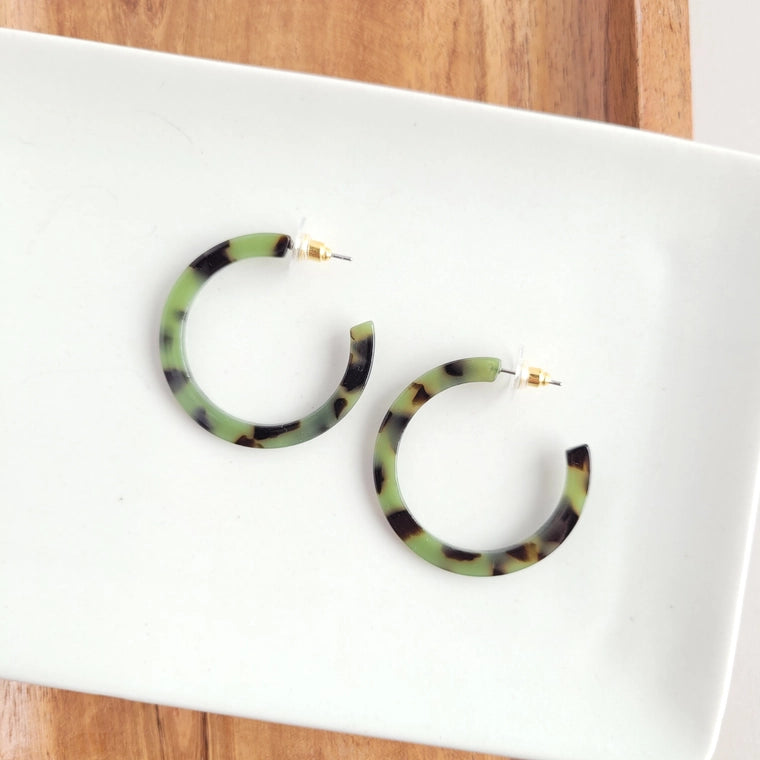 Olive Tortoise Camy Hoops