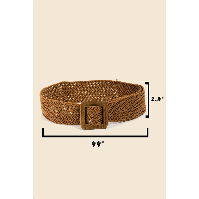 Wooden Square Belt in Brown