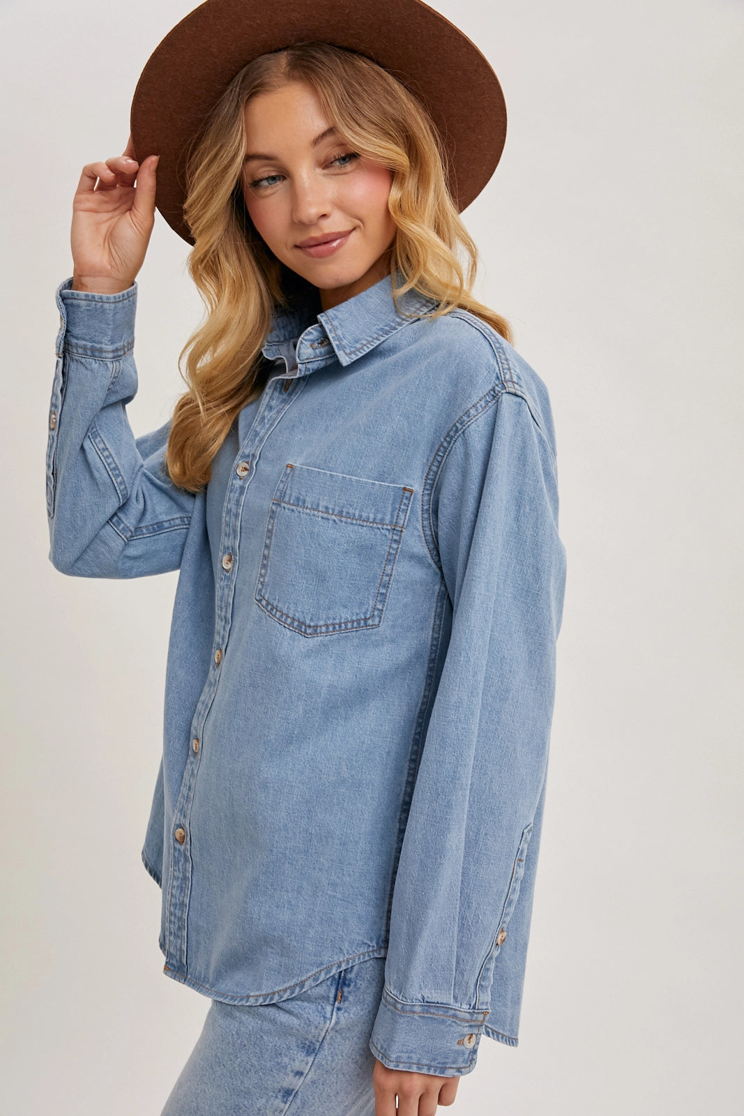Lt. Wash Denim Button Down