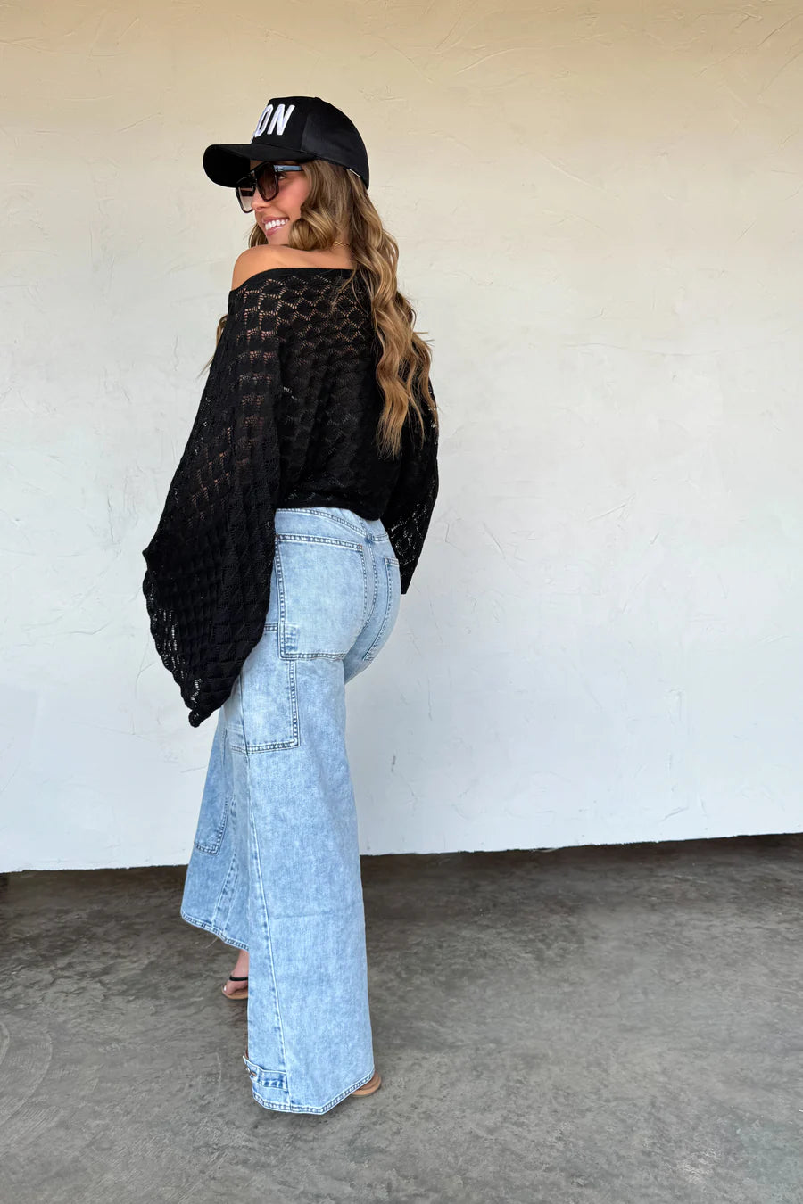Free Spirit Black Bell Sleeve Top