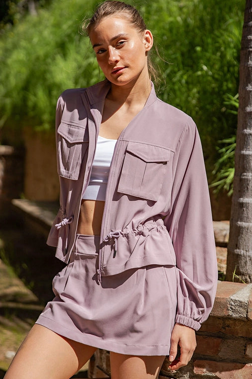 Ash Lavender Crinkle Jacket