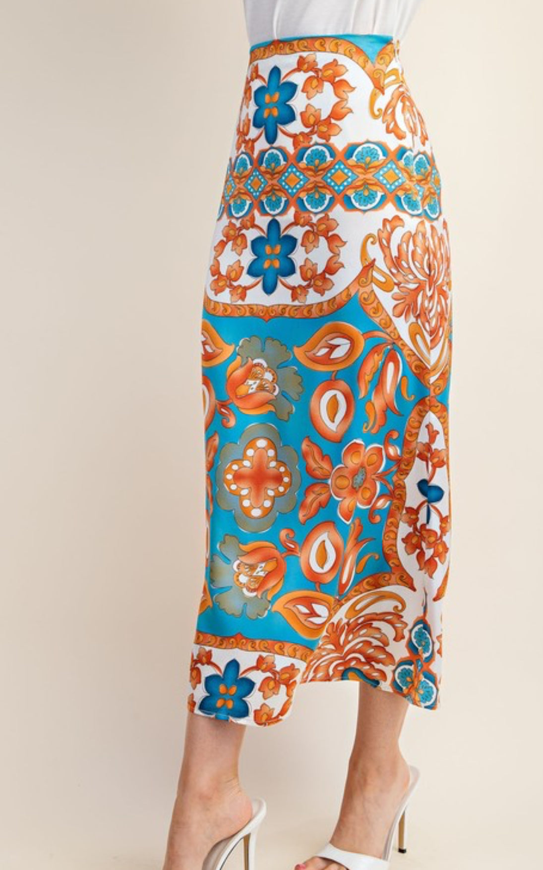 Satin Midi Skirt