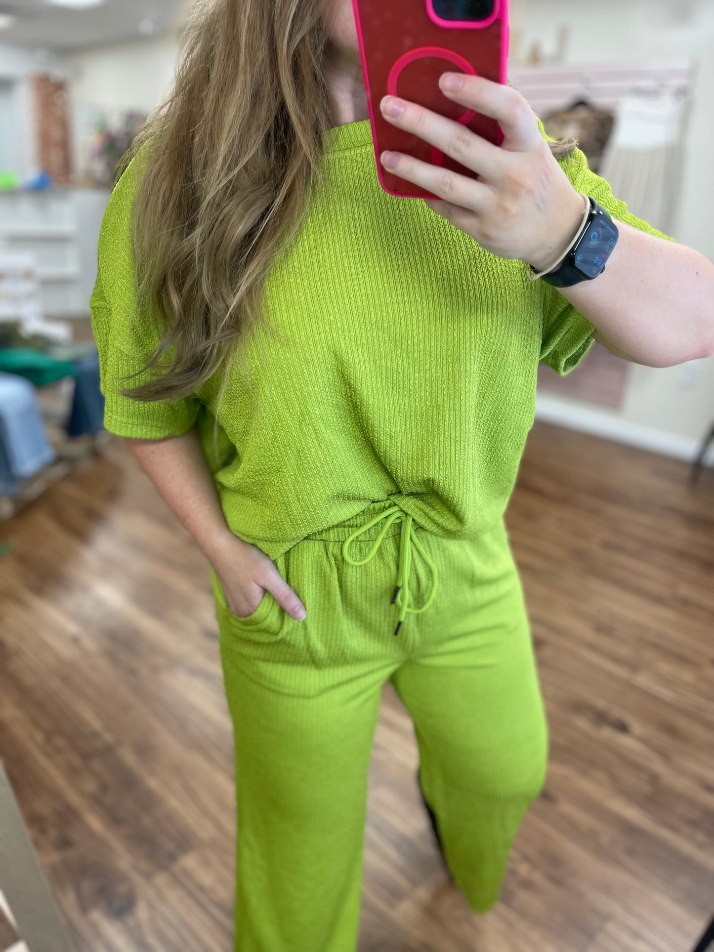 Lime Textured Set