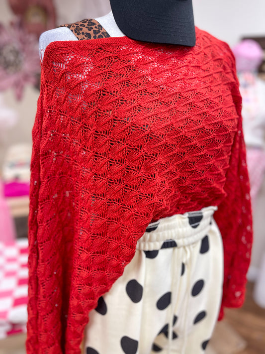 Winter Free Spirit Bell Top in Red