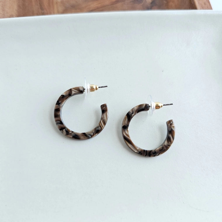 Brown Shimmer Cami Mini Hoops