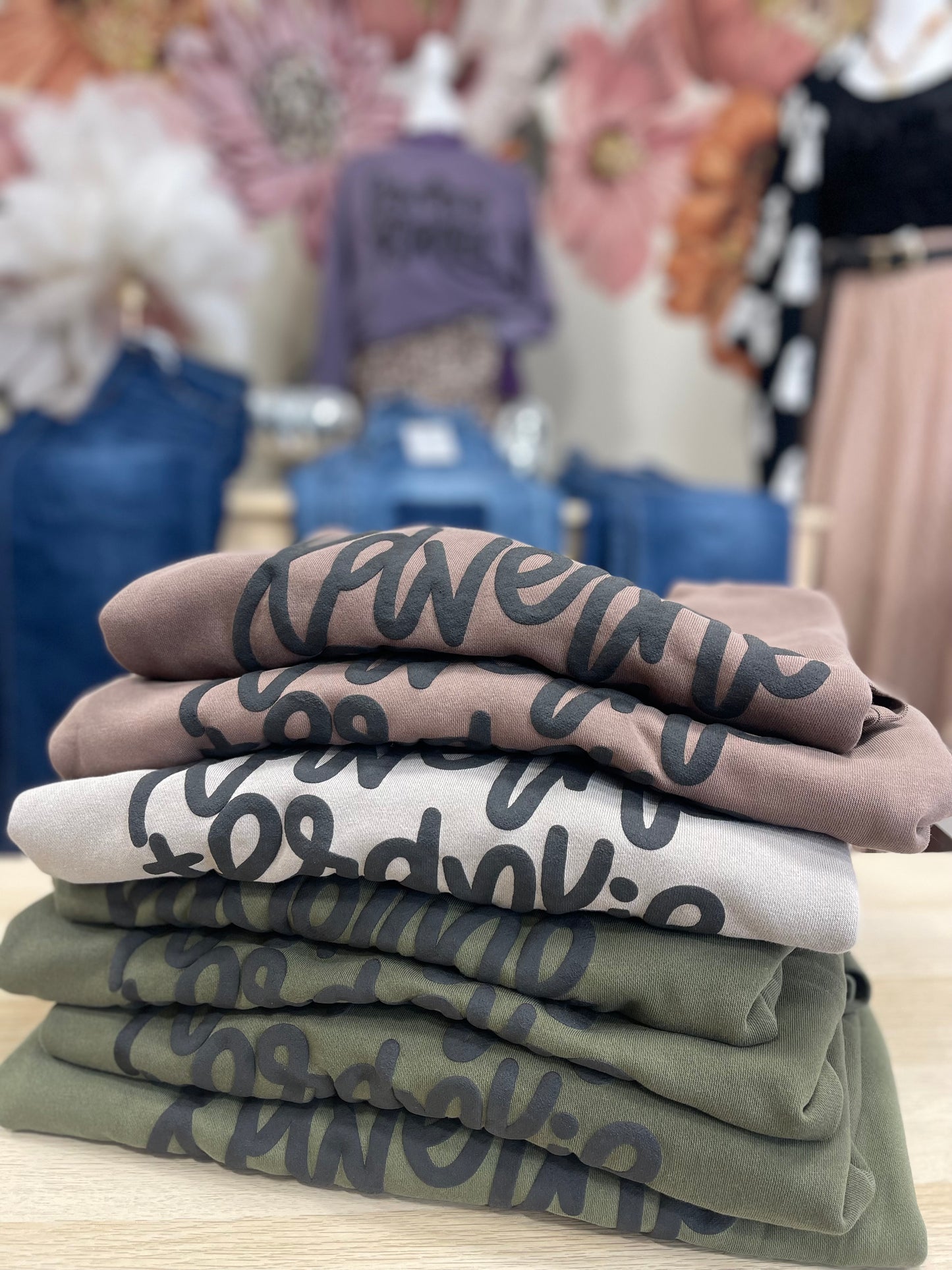 Army Puff Print Crewneck