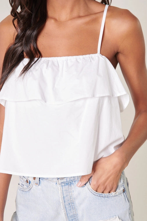 Marguerite Ruffle Poplin Top