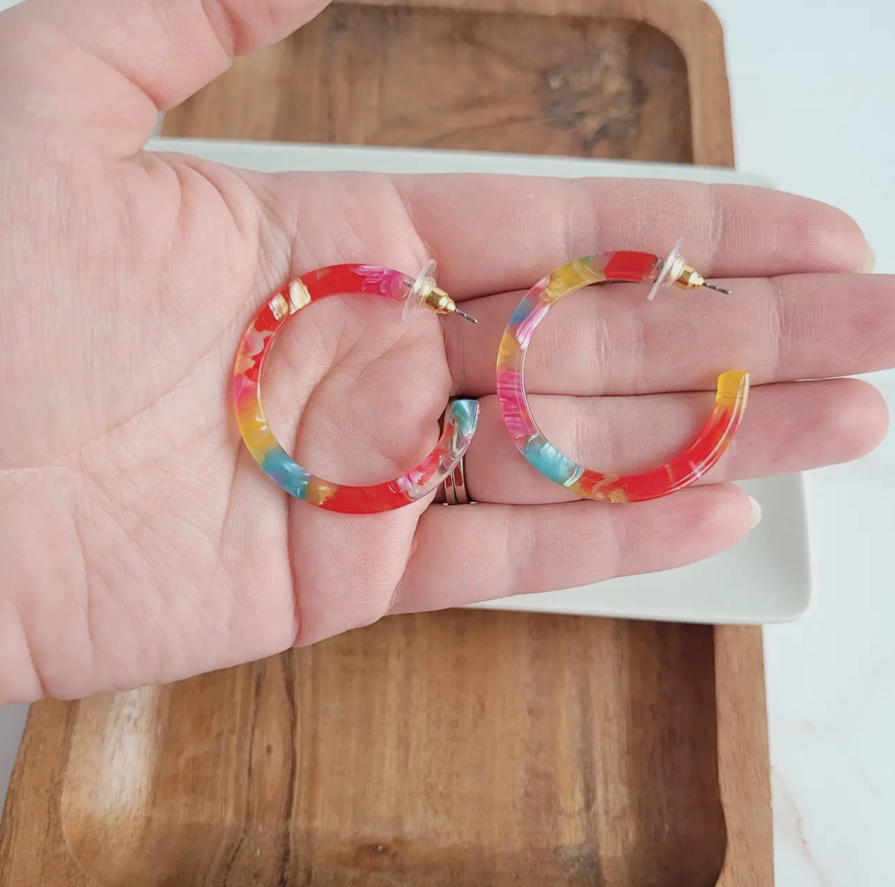Rainbow Confetti Camy Hoop