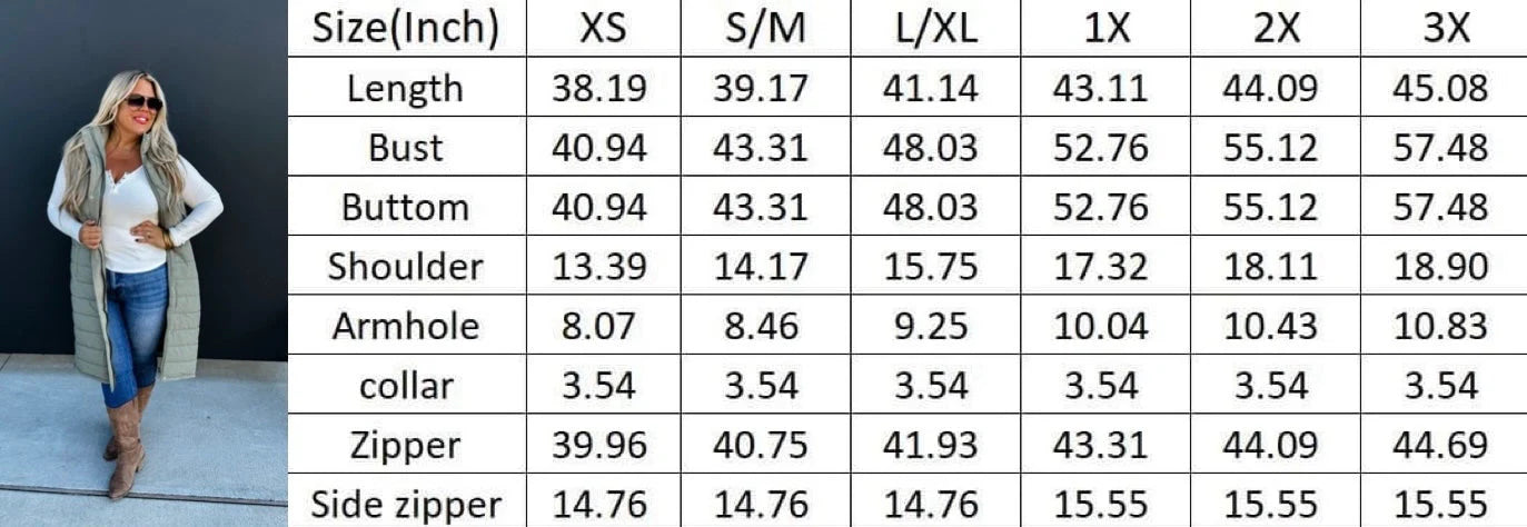 Kendall Long Puffer Vest in Black