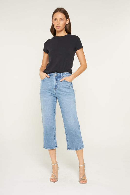 High Rise Straight Capri