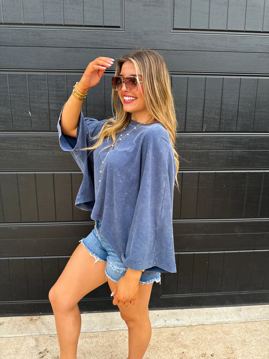 Washed Away Basic Blue Tee PREORDER CLOSED