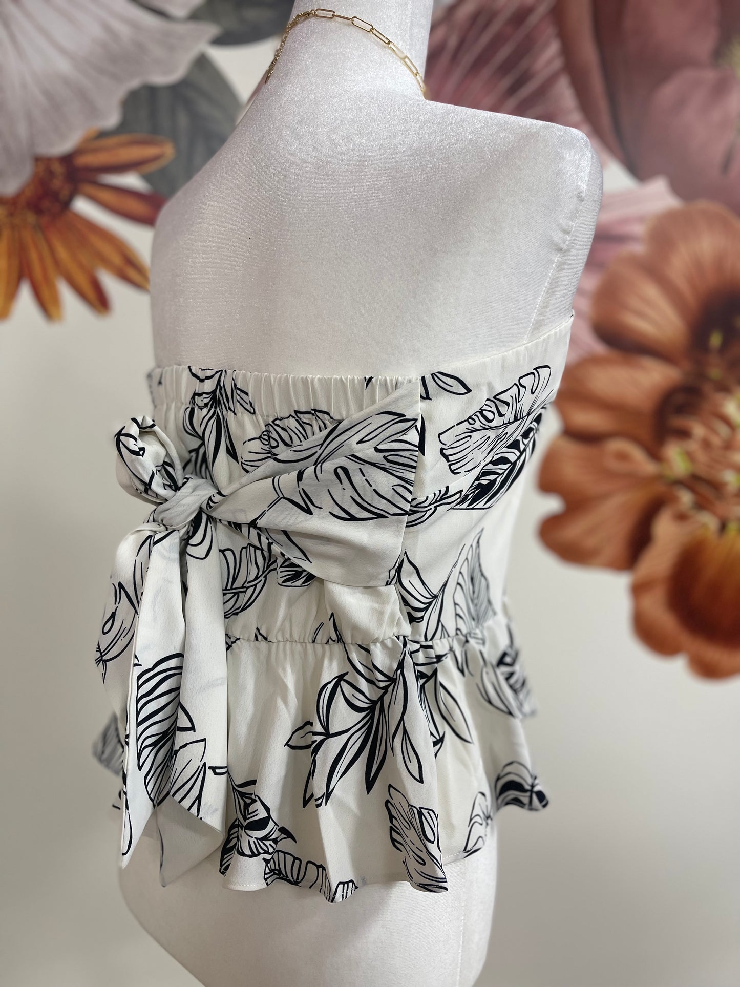 Tropical Print Crop Top
