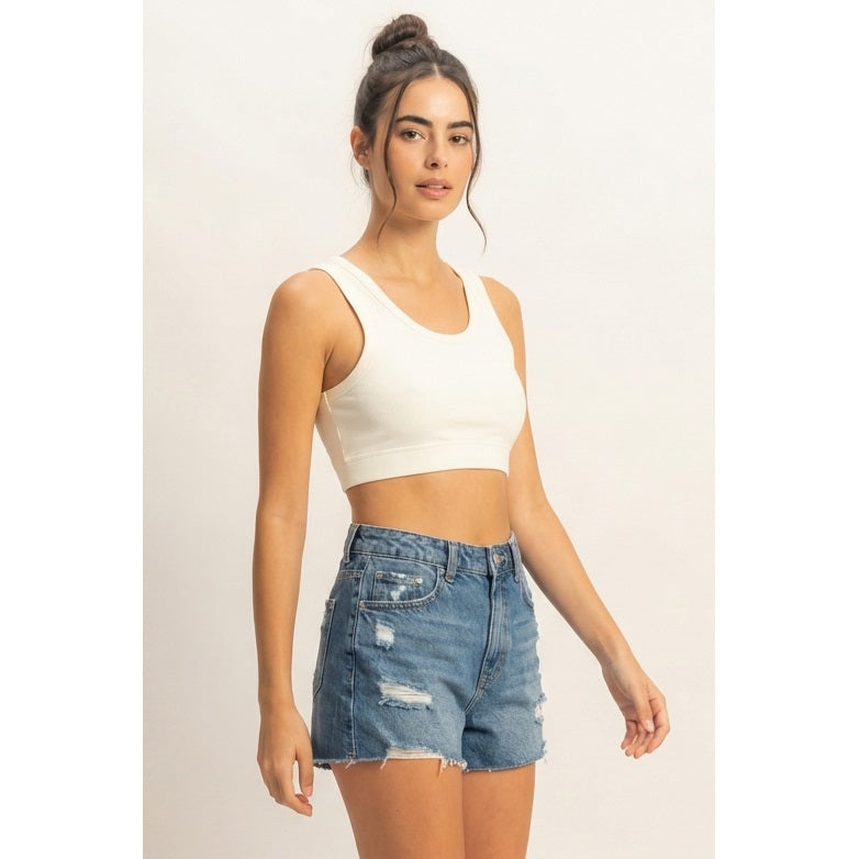 Marshmallow Cropped Tank