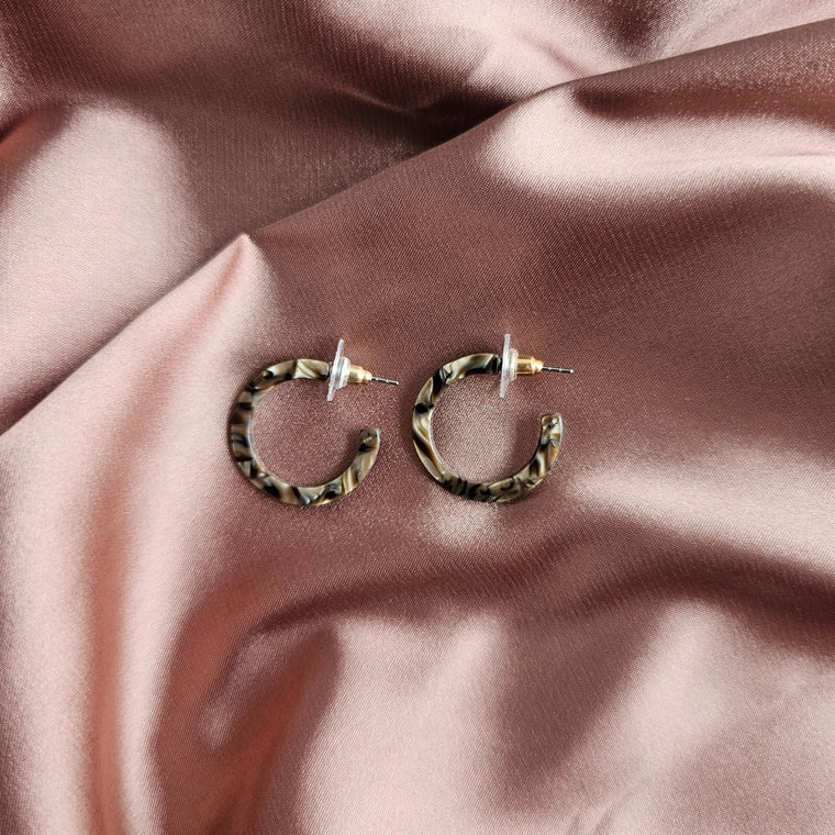 Brown Shimmer Cami Mini Hoops
