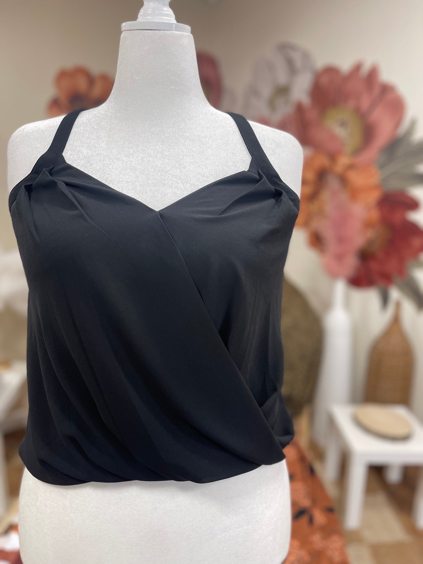 Black Surplice Tank