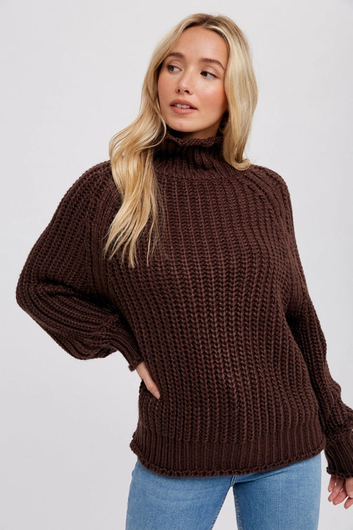 Chocolate Turtle Neck Pullover