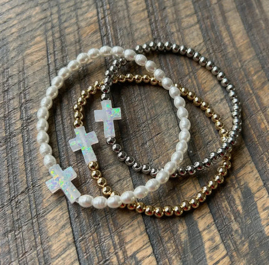 Holy Water Stretch Bracelet in Gold