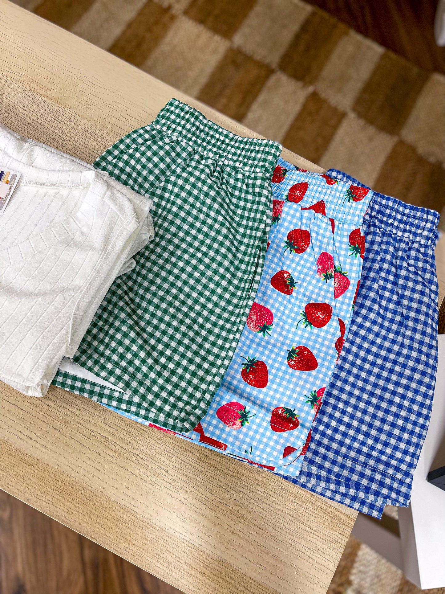 Denim Blue Gingham Boxer Shorts