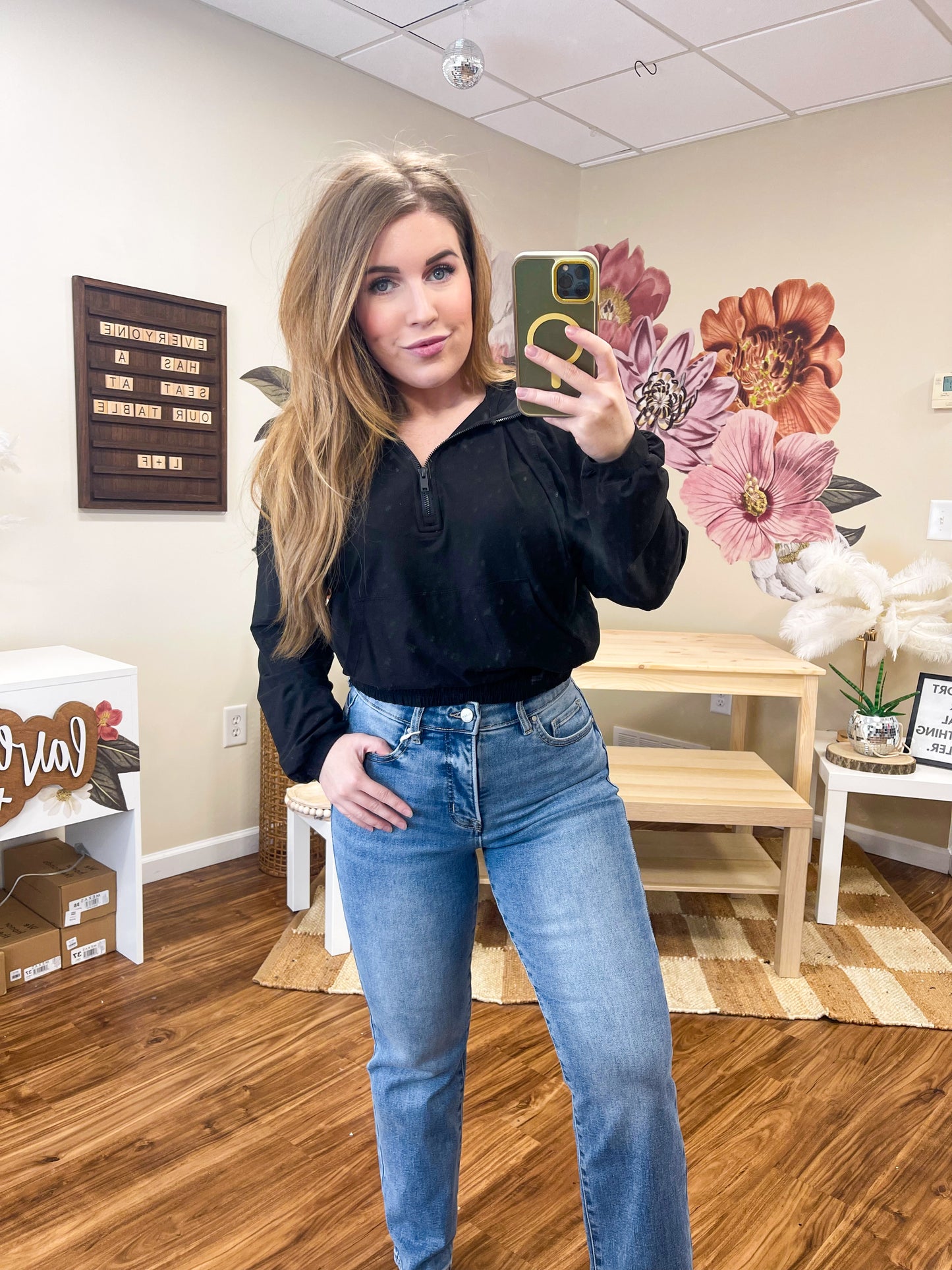 RISEN Tummy Control Straight Jeans