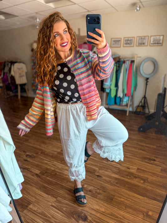 Rainbow Button Up Cardigan