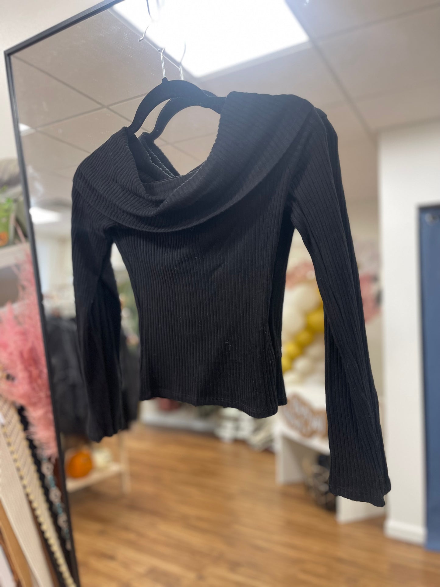 Fold Over Off The Shoulder Knit Top