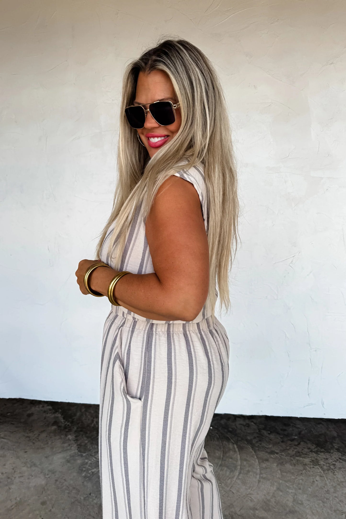 Sand Calabasas Crop Pant Set