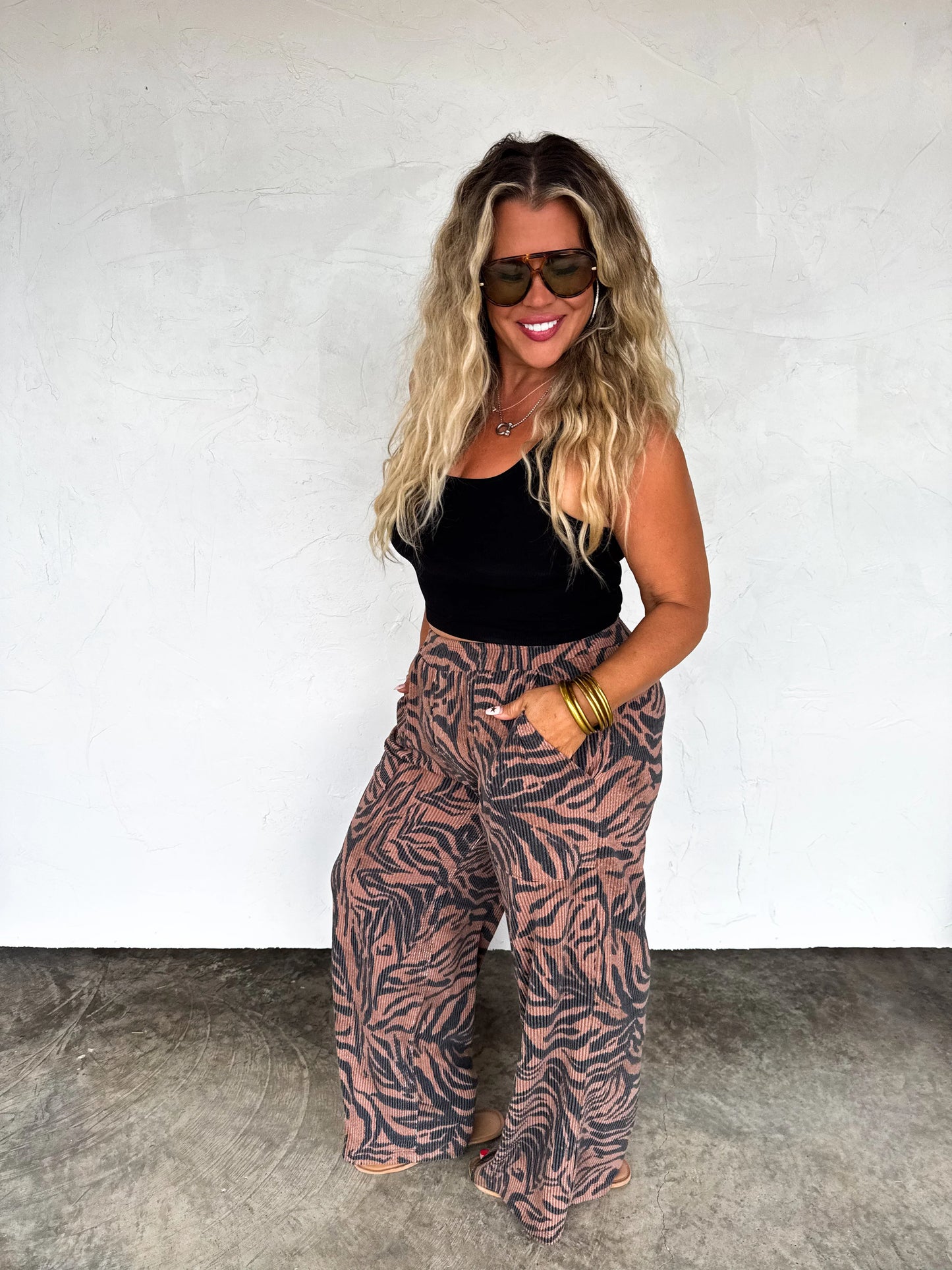 Zebra Haddie Wide Leg Pants