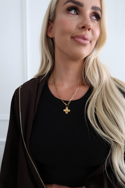 PAPERCLIP CROSS NECKLACE 
