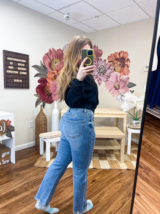 RISEN Tummy Control Straight Jeans