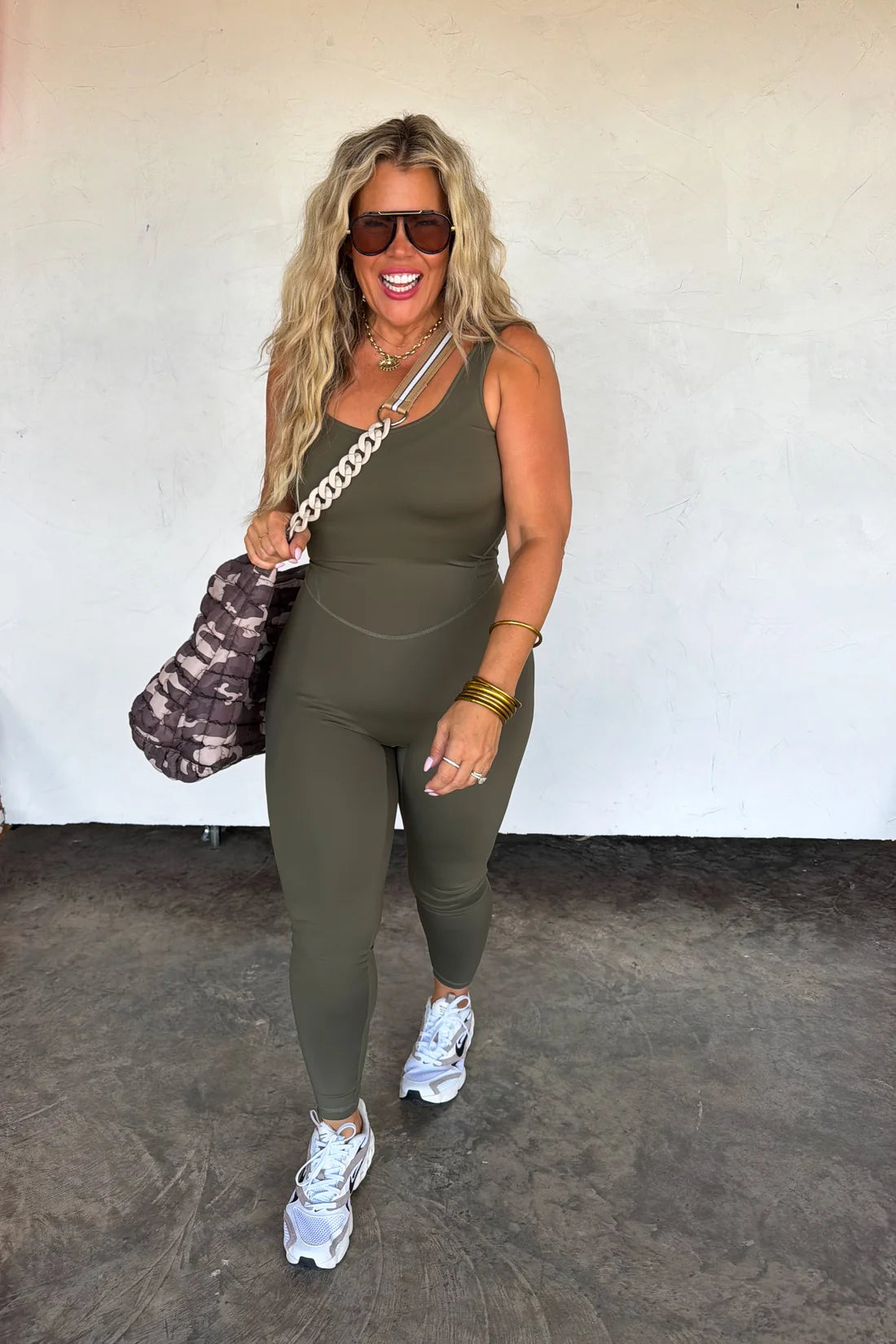Sera Yoga Jumpsuit in Vintage Olive