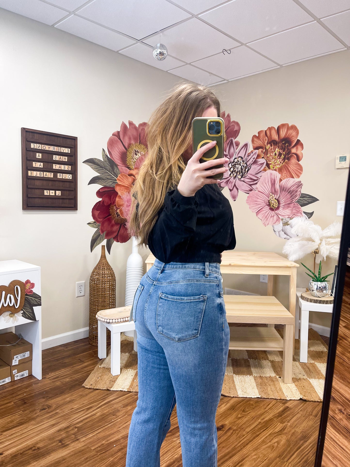 RISEN Tummy Control Straight Jeans