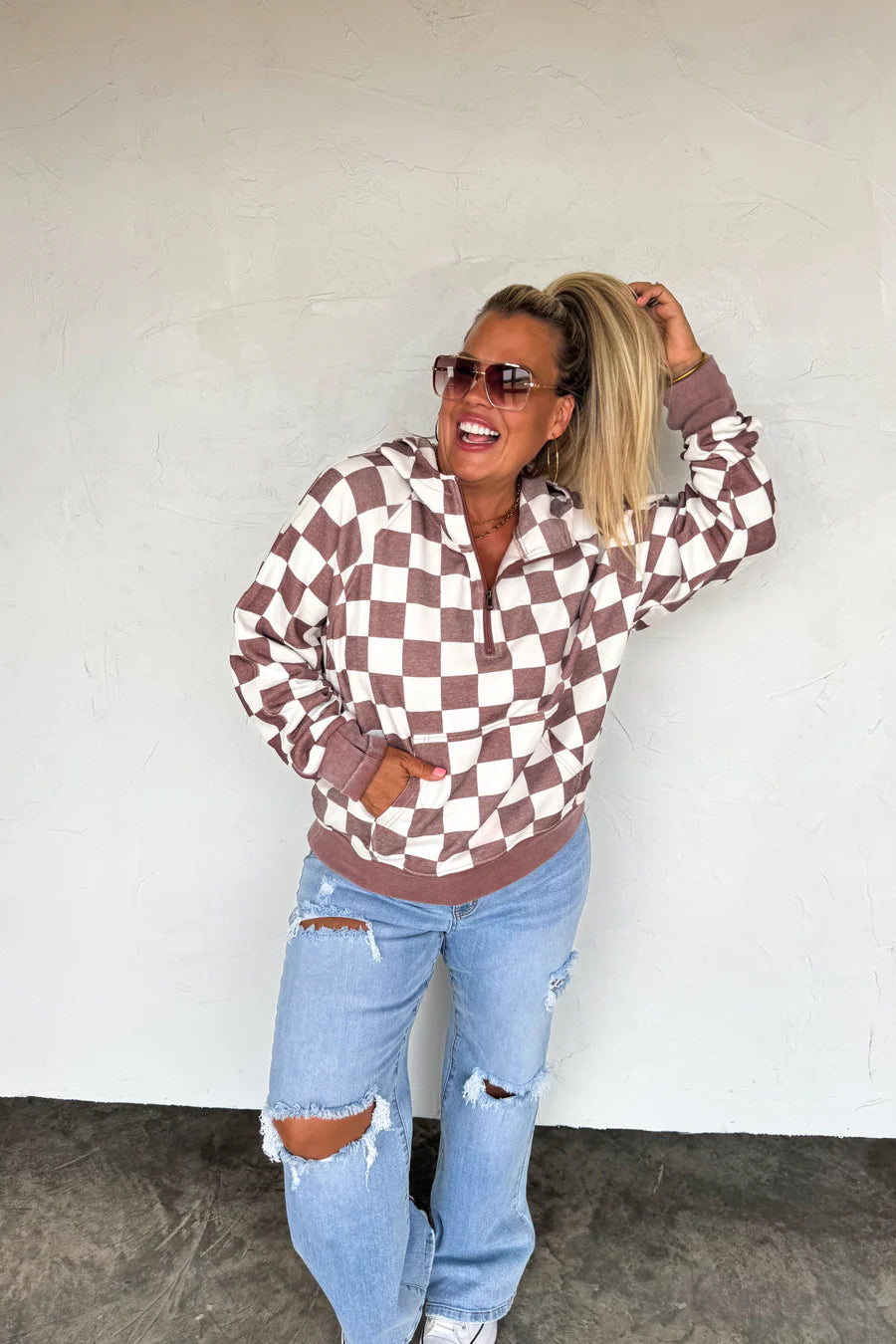 Easy Does It Checker Pullover