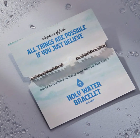 Holy Water Stretch Bracelet in Silver