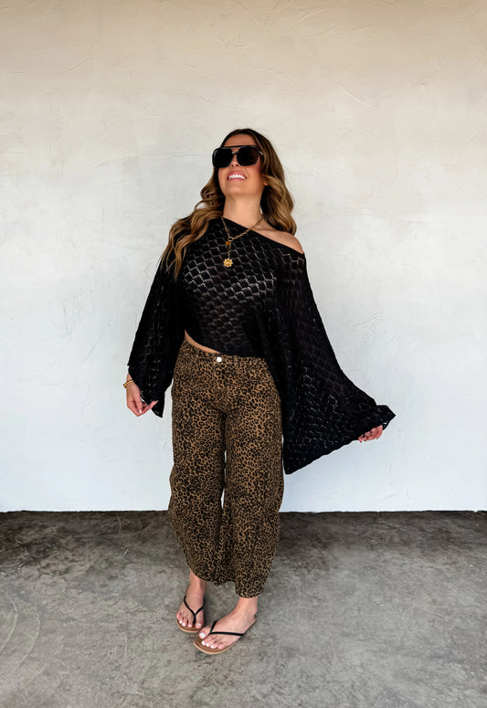 Free Spirit Black Bell Sleeve Top