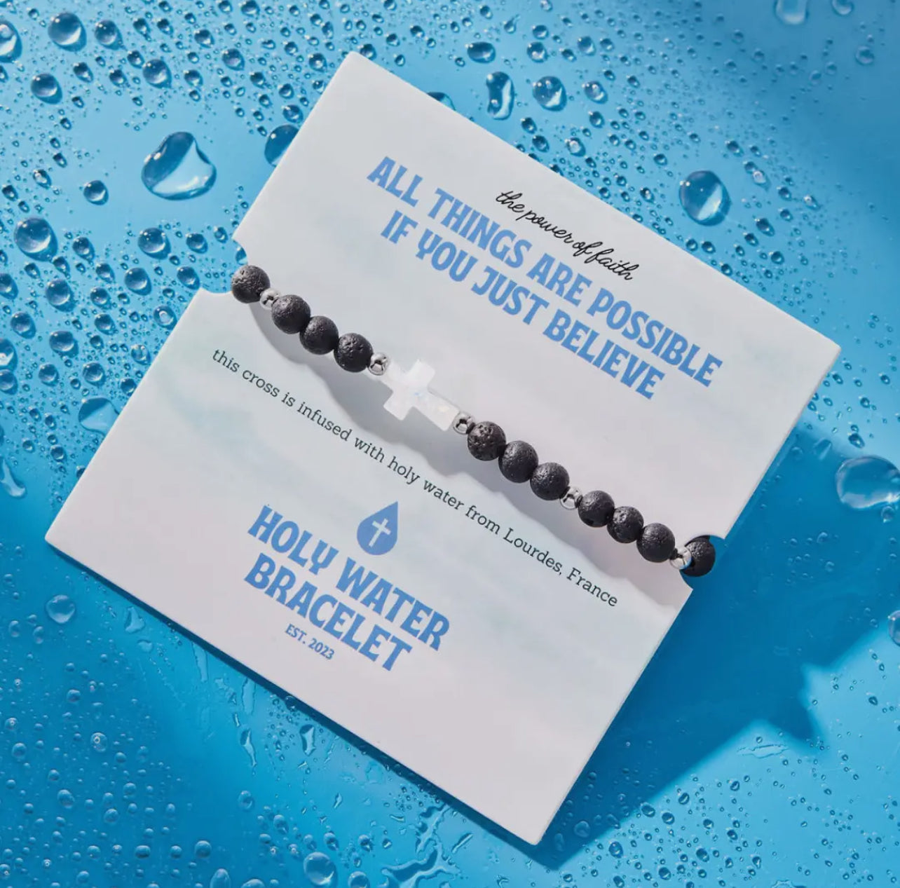 Holy Water Mens Lava Rock Bracelet
