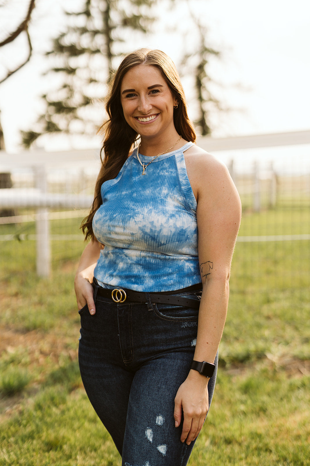 edie tie dye tank sky