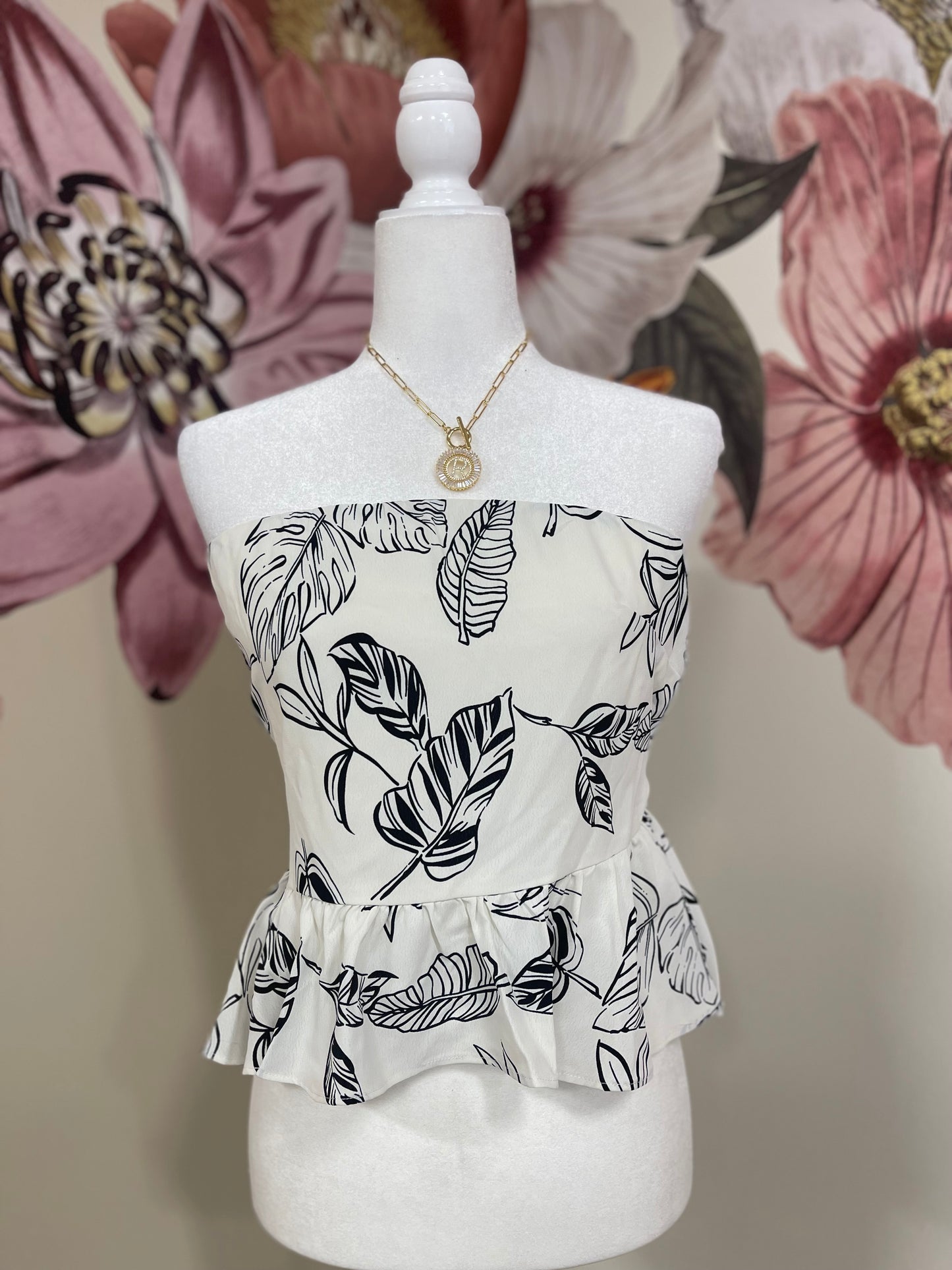 Tropical Print Crop Top