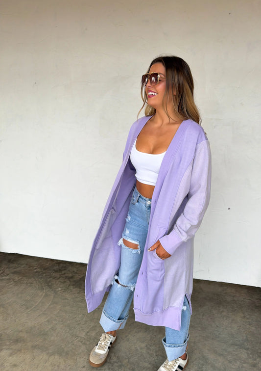 Sweatshirt Cardigan Lavender