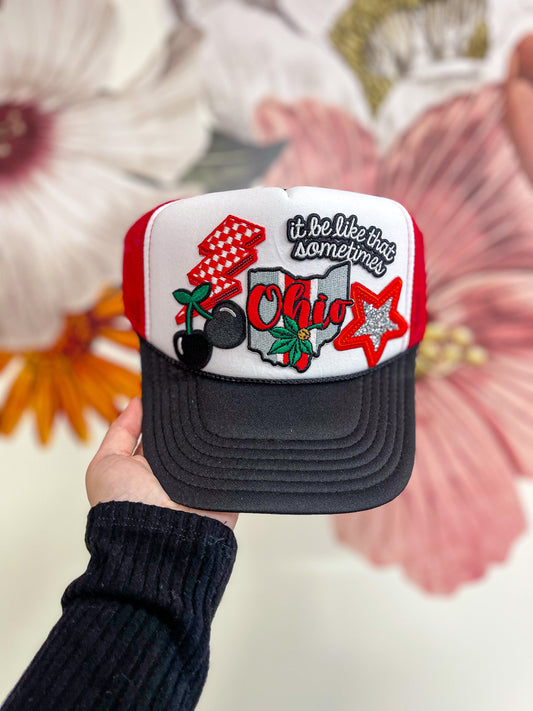 Custom Team Trucker Hat | Red, White, Black & Gray