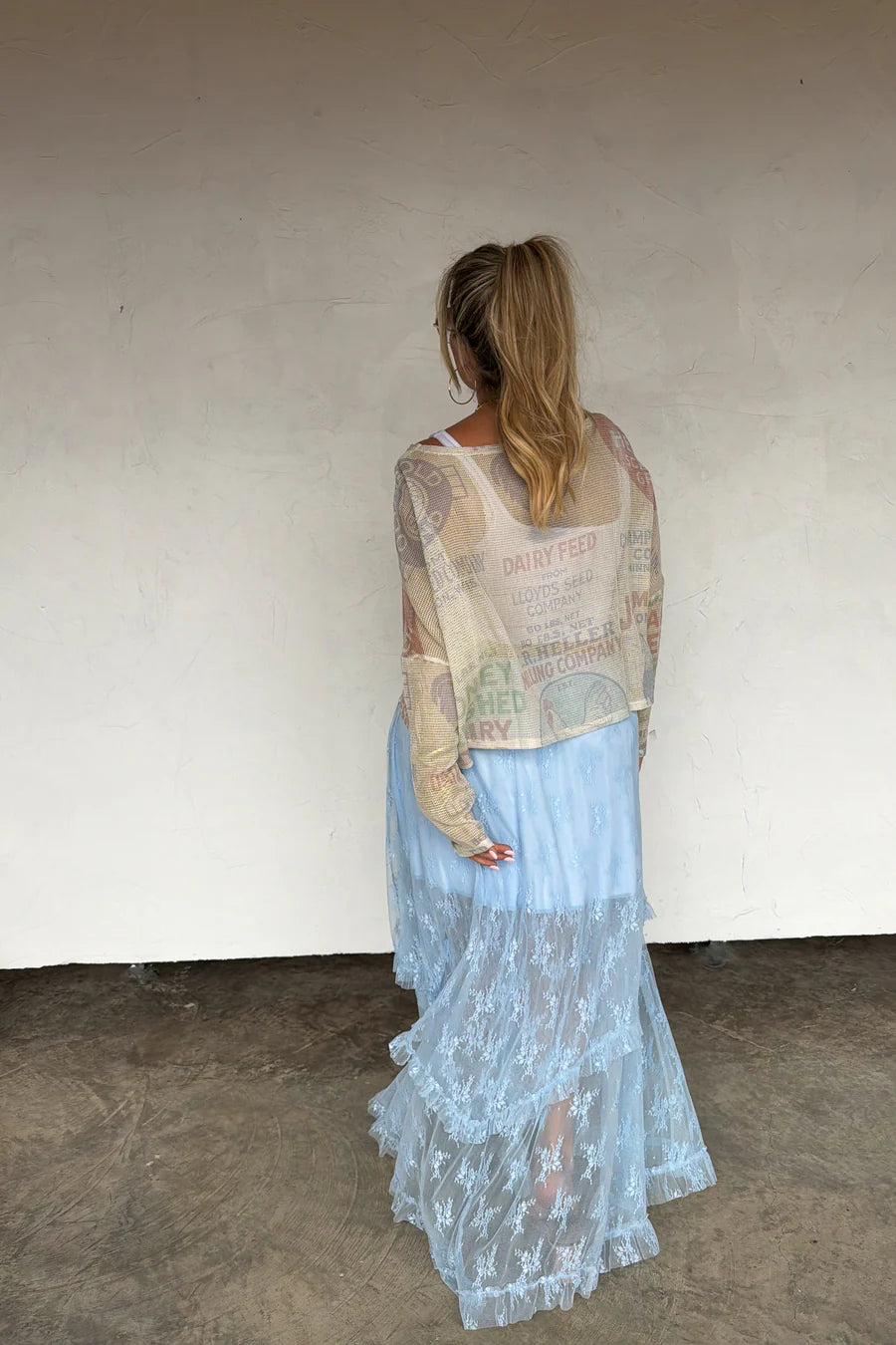 Blooming Maxi Skirt in Sky Blue