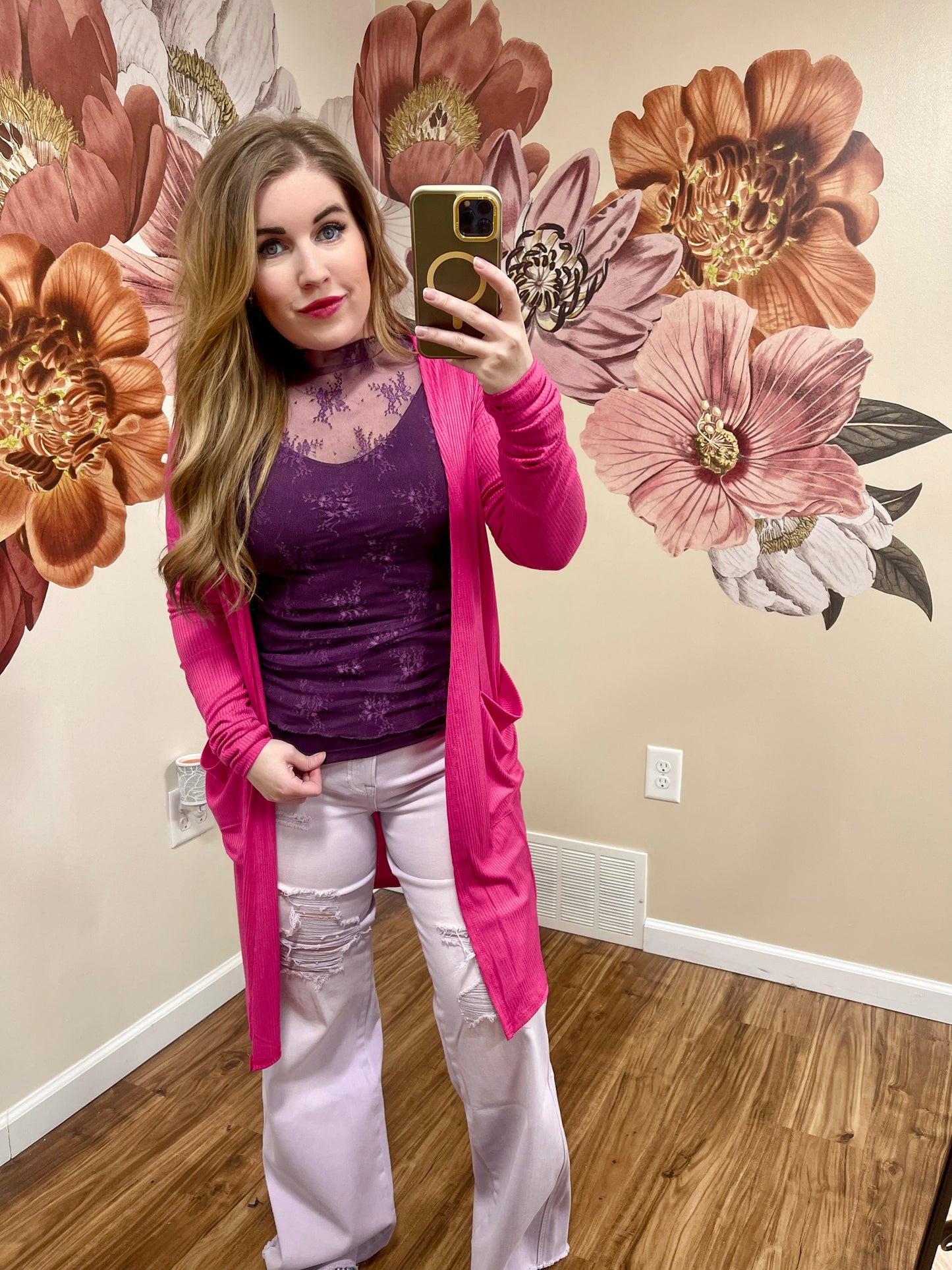 Fuschia Sweetheart Cardigan