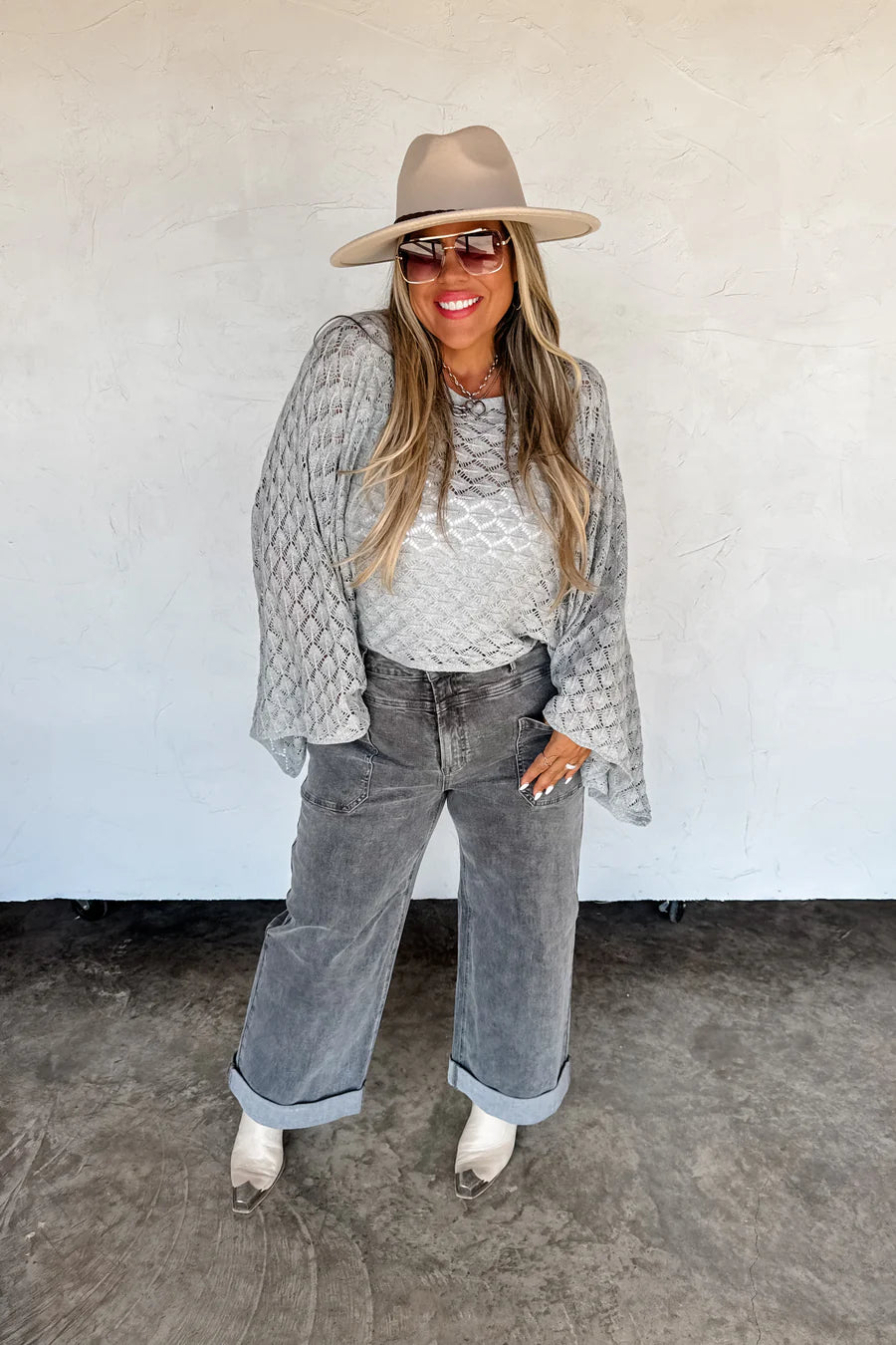 Winter Free Spirit Bell Top in Gray