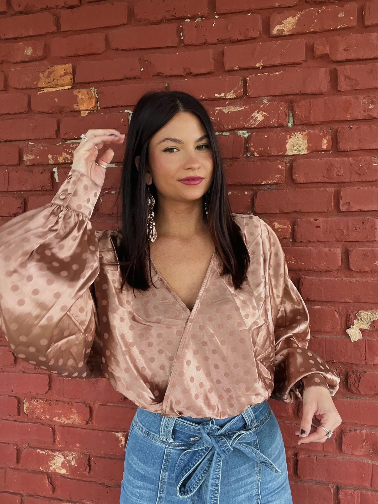 Rose Gold Smocked Top