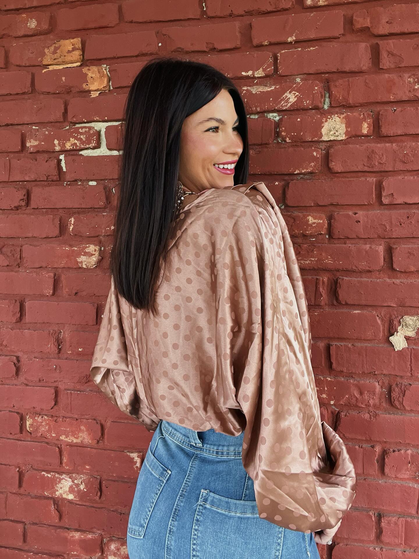 Rose Gold Smocked Top